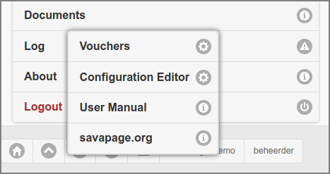 Admin Web App: Action Pop-up Menu