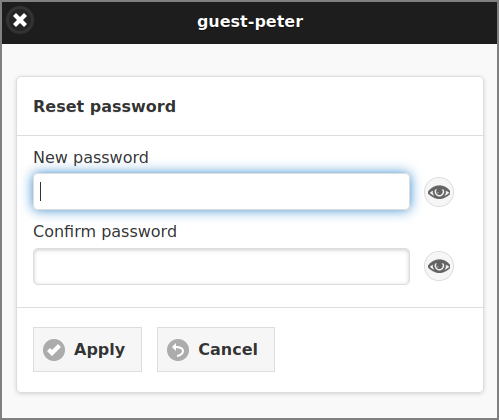 Admin Web App: Internal User - Password Reset