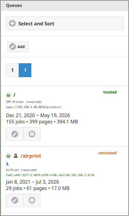 Admin Web App: Queue - List