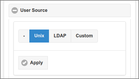 Admin Web App: Options - User Source