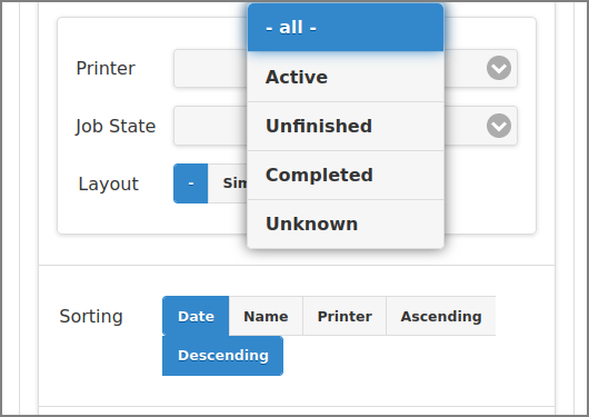 Admin Web App: Documents - Select and Sort - Print