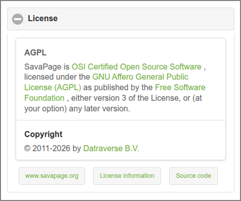 Admin Web App: About - License
