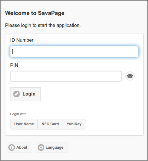 Web App: Login Dialog - ID Number