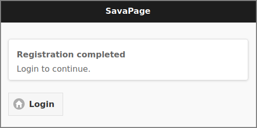 Self Registration Completed