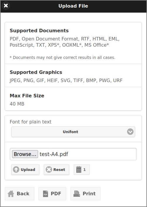 Web Print: Upload File