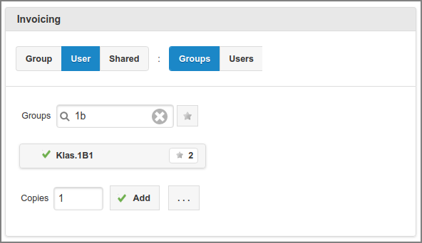 User Web App: Delegated Print - User Invoicing (Groups)