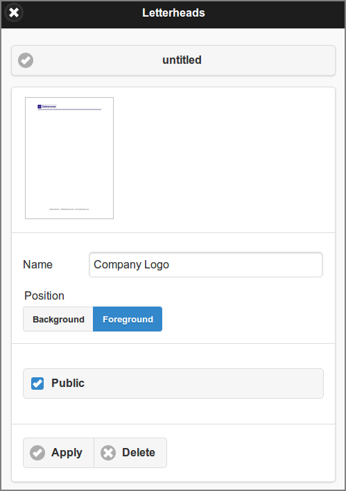 User Web App: Letterhead - New